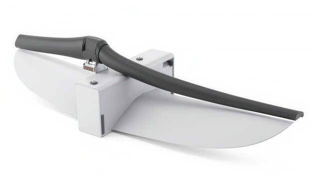 Modern kitchen knife sharpener with ergonomic handle in white and black  