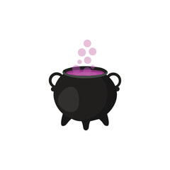 Halloween Cauldron Witch Single Icon– EPS10, Flat Illustration