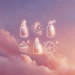 Stylish glowing perfume with vibrant bottles high resolution picture