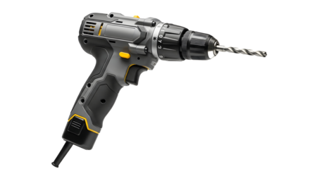 Handheld electric drill professional power tool DIY construction equipment isolated