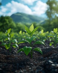 Technology and nature fusion in futuristic farming high resolution picture