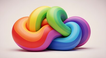 Obraz premium Abstract colorful knot on beige background