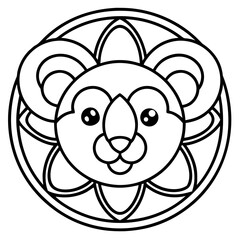 Mandala Koala Line Art Vector Icon