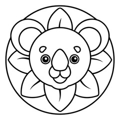 Mandala Koala Line Art Vector Icon