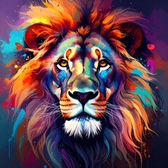 Vibrant lion portrait (1)