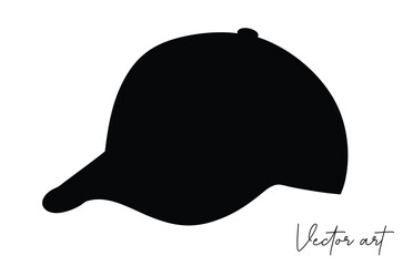 Fototapeta premium Baseball cap vector icon, Cap silhouette vector, Base ball cap vector silhouette vector