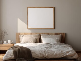 Minimalist Bedroom Interior with Wooden Accents