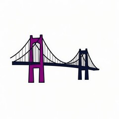Modern suspension bridge structure symbolizing connection, progress, and overcoming obstacles in urban development and infrastructure projects