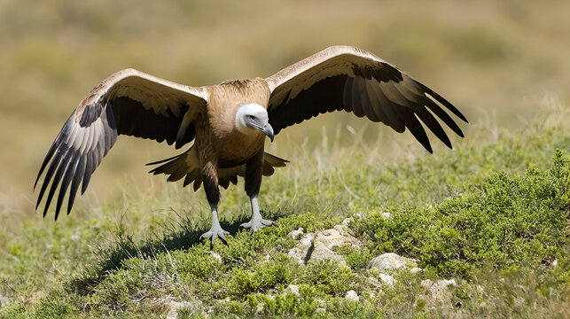 Griffon vulture, Gyps fulvus in Monfrague National Park. Extremadura, Spain