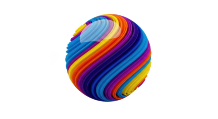 Colorful swirled egg isolated on transparent background