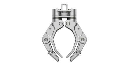 Obraz premium Robotic Gripper in Focus: This image shows a highly detailed robotic gripper, showcasing its industrial design and engineering precision.