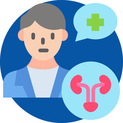 Urologist icon for cancer diagnosis, website, application, printing, document, poster design, etc