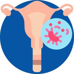 Cervical cancer icon for cancer diagnosis, website, application, printing, document, poster design, etc