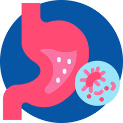 Stomach cancer icon for cancer diagnosis, website, application, printing, document, poster design, etc