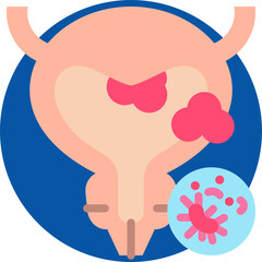 Bladder cancer icon for cancer diagnosis, website, application, printing, document, poster design, etc