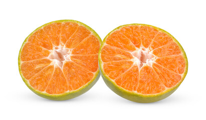 tangerine or mandarin fruit with leaves isolated transparent png