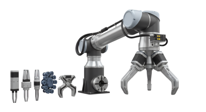 Robotic Arm with Tools: a high-tech image showcasing a cutting-edge industrial robotic arm, presented with a set of advanced tools, highlighting technological innovation.