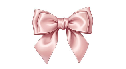 Digitally crafted blush pink satin ribbon tied in a bow with soft shimmering textures and shading