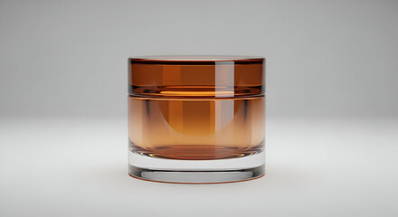 Elegant brown glass jar with a modern aesthetic for cosmetic products presentation
