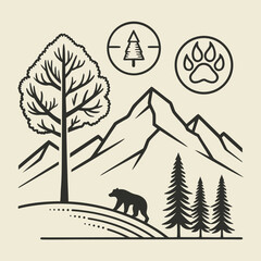 Fototapeta premium mountain landscape vector illustration