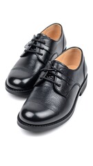Pair of black leather dress shoes