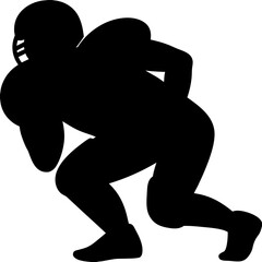 American Football Players Silhouette Vector | Sport Athlete Team Game Outline