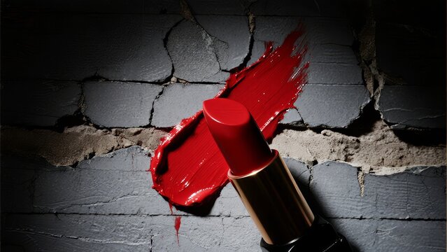 Lipstick, applicable in makeup product promotion, beauty blogs and makeup tutorials.