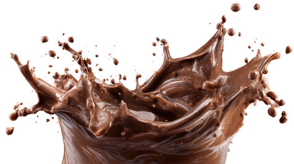 Fototapeta premium Brown chocolate splash isolated on a white background