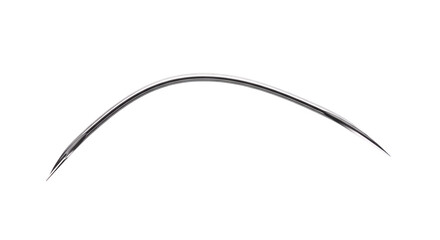 Needle: A macro shot of a single surgical needle, curved and sharpened. Emphasizing its precision and function for medical procedures.