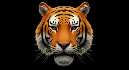 Fototapeta premium Front view of animal isolated on black background. Wildlife photo concept