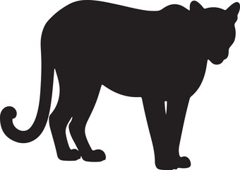 Black isolated vector silhouette illustration of a wild elephant