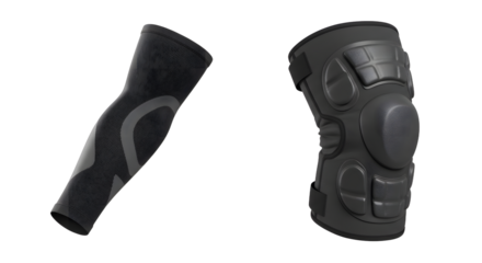 SPORT - Black protective knee and elbow pads for sports and outdoor activities, durable gear for safety and injury prevention