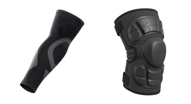 SPORT - Black protective knee and elbow pads for sports and outdoor activities, durable gear for safety and injury prevention