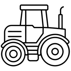 Smart Tractor Line Icon Vector Modern Agricultural Machinery Outline Design