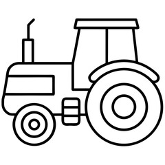 Smart Tractor Line Icon Vector Modern Agricultural Machinery Outline Design