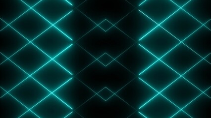 Glowing neon light animation on black screen. Abstract glowing neon lights blinking lines illustration.