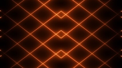 Glowing neon light animation on black screen. Abstract glowing neon lights blinking lines illustration.