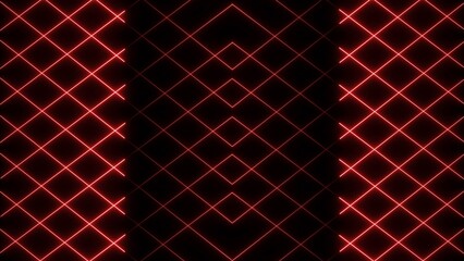 Glowing neon light animation on black screen. Abstract glowing neon lights blinking lines illustration.