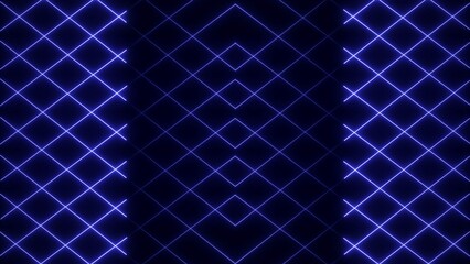 Glowing neon light animation on black screen. Abstract glowing neon lights blinking lines illustration.