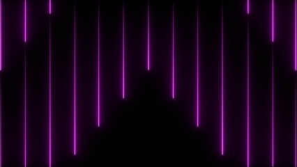 Glowing neon light animation on black screen. Abstract glowing neon lights blinking lines illustration.
