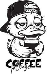 Coffee Please Funny Vector Design, Funny duck SVG