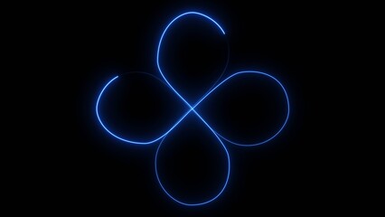 Futuristic neon loading animation. glowing circle on dark background.