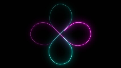 Futuristic neon loading animation. glowing circle on dark background.