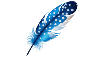 Elegant blue and white spotted feather design for creative projects