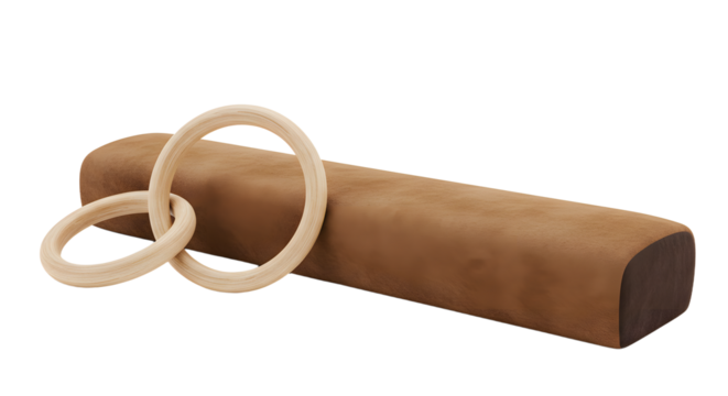 SPORT - Wooden rings and wooden balance beam toy for children, Montessori wooden toy perfect for educational play and motor skill development