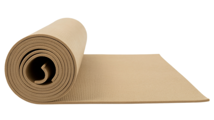Natural yoga mat unrolled, ready for your mindful exercise routine