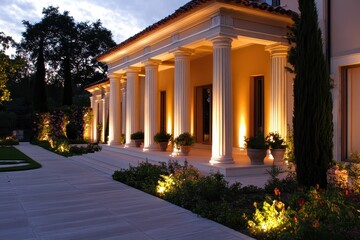 Obraz premium A house with a lot of plants and flowers