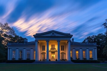 Obraz premium A large white house