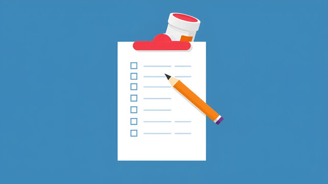 Medication Icon A large prescription pad with a pencil showcasing the oversupply of prescriptions and the ease of access to addictive substances.