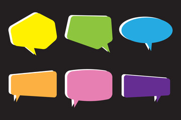Transparent PNG available
Set of speech bubbles. communication concept, Speak bubble text, vector set of flat message bubbles show chat bubble or dialog boxes.